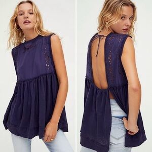 Free People Sleeveless Top with Embroidered Details